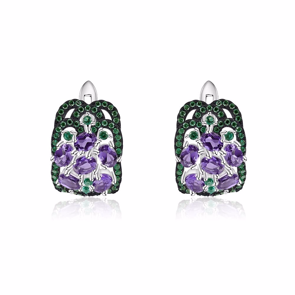 Ohrringe Silber mit Natürlich Amethyst